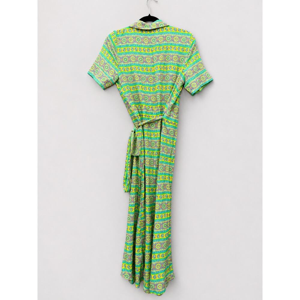 Never Fully Dressed Green Rosetta Brooklyn Wrap Midi Dress S - Picture 2 of 7